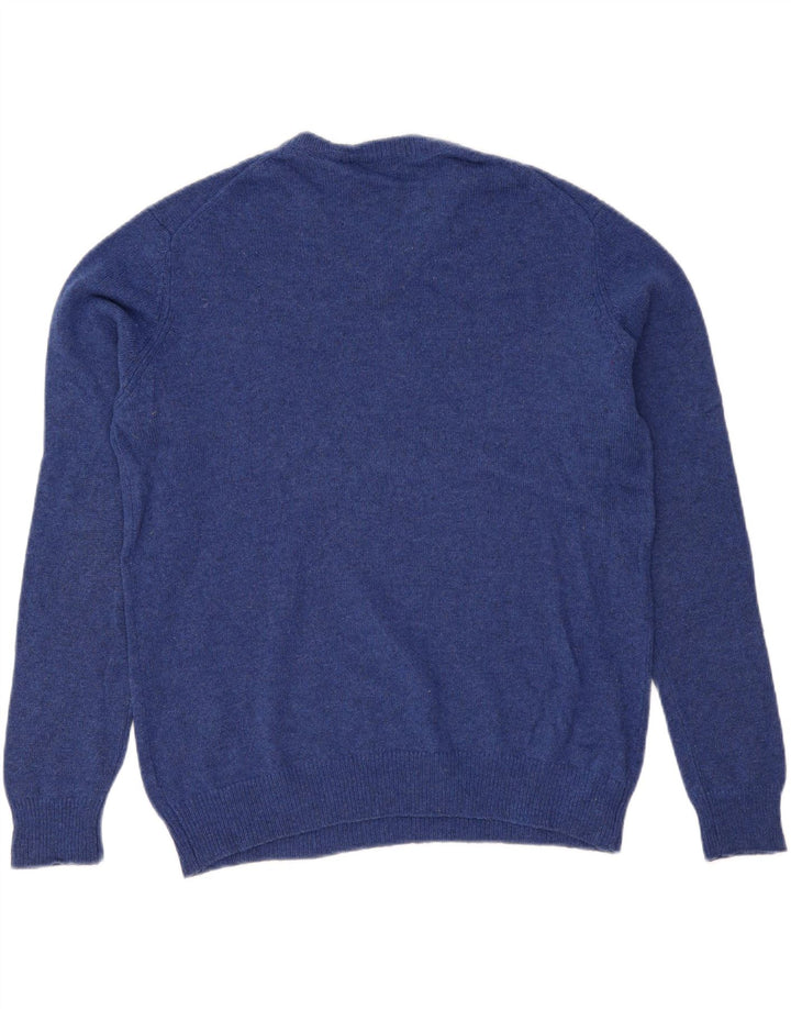 JAMES PRINGLE Mens V-Neck Jumper Sweater Large Blue New Wool