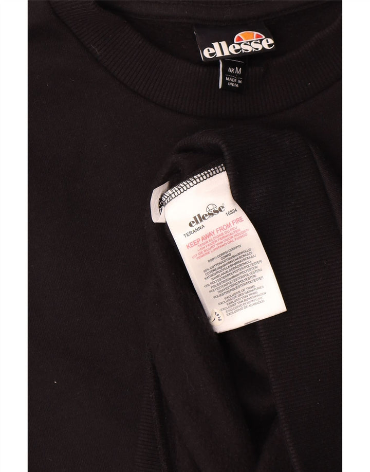 Ellesse Mens Graphic Sweatshirt Jumper Medium Black Cotton