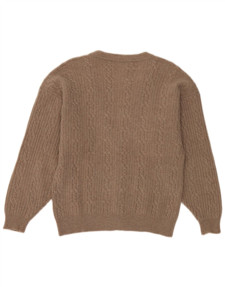 Commander Mens Cardigan Sweater IT 50 Medium Beige Lambswool