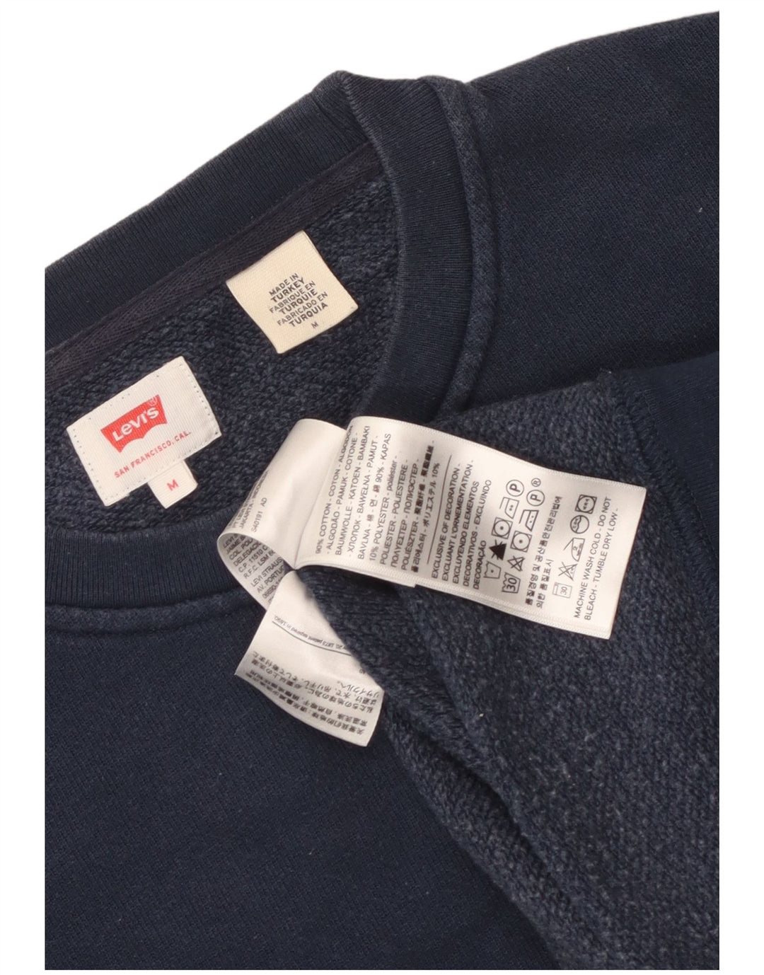 Levi's Mens Graphic Sweatshirt Jumper Medium Navy Blue Cotton