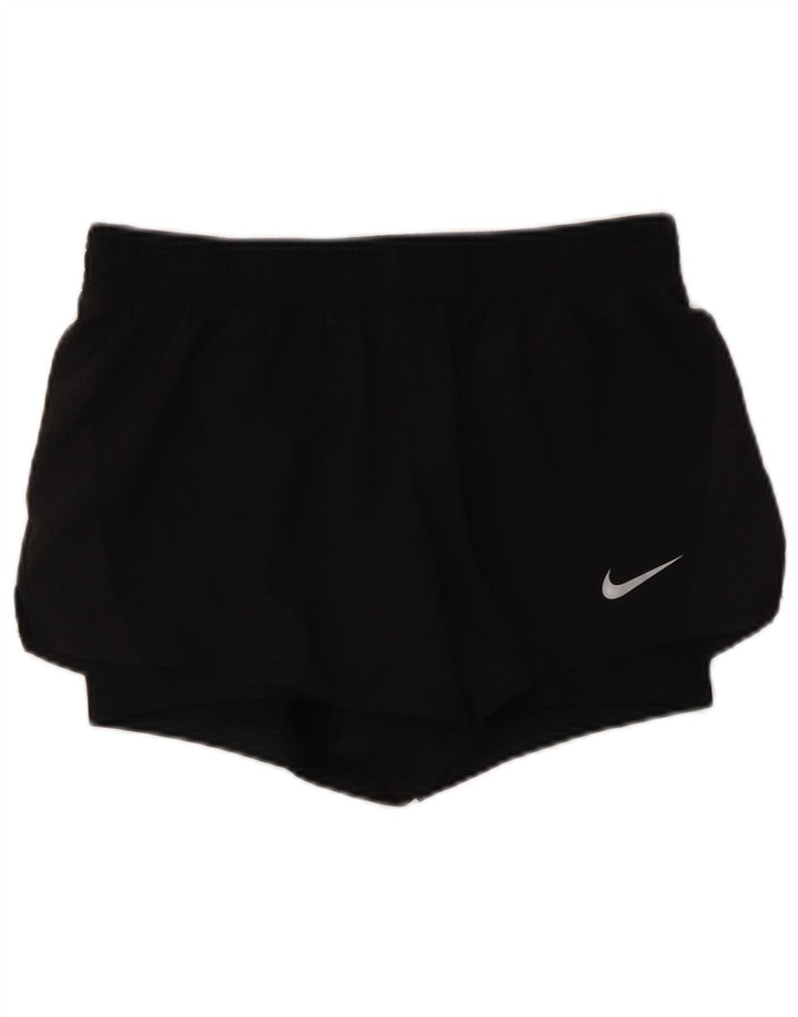 NIKE Womens Dri Fit Sport Shorts UK 14 Medium  Black Polyester
