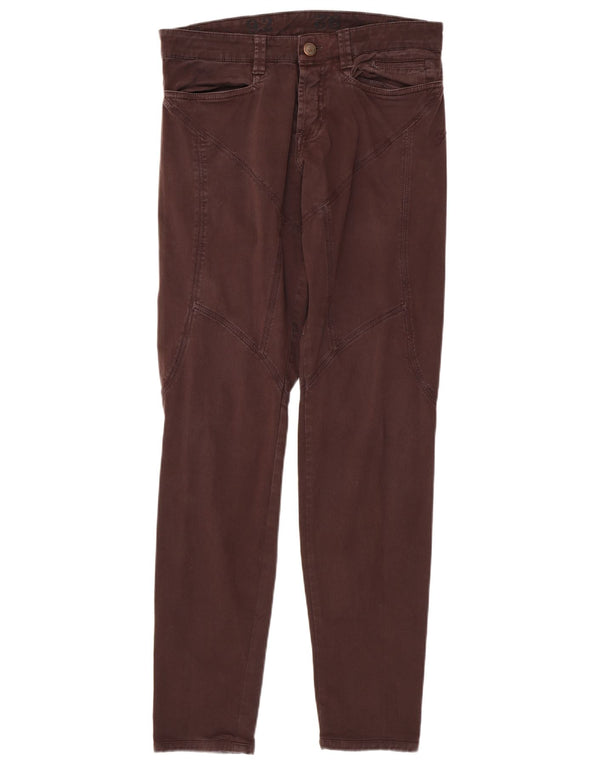 9.2 by Carlo Chionna Mens Skinny Casual Trousers W32 L33 Burgundy Cotton