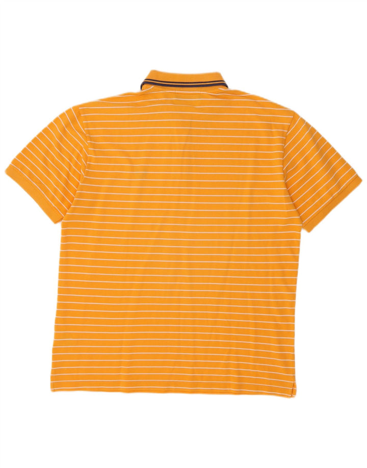 Fred Perry Mens Polo Shirt XL Orange Striped Cotton