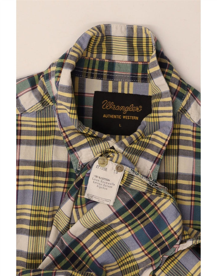 WRANGLER Mens Shirt Large Multicoloured Check Cotton
