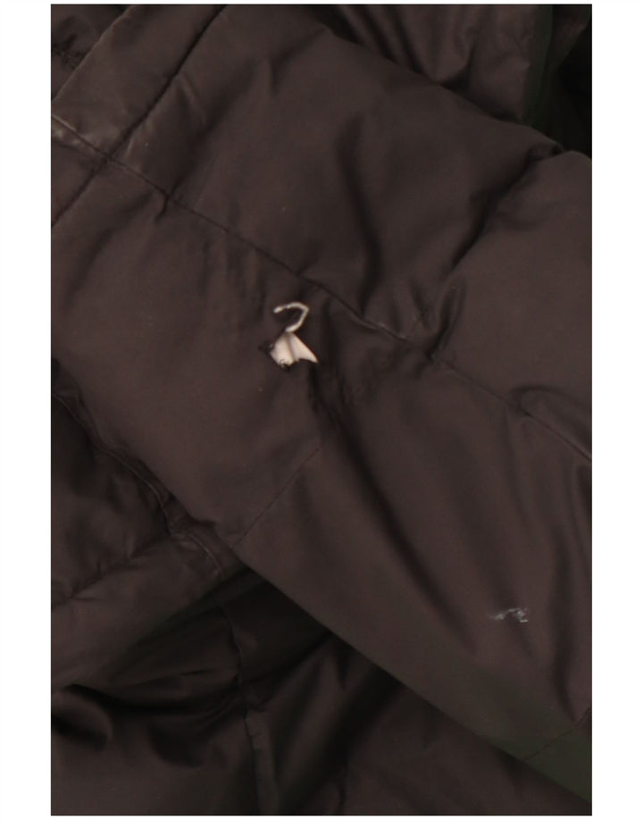 NIKE Boys Hooded Padded Jacket 13-14 Years XL Black Colourblock Polyester