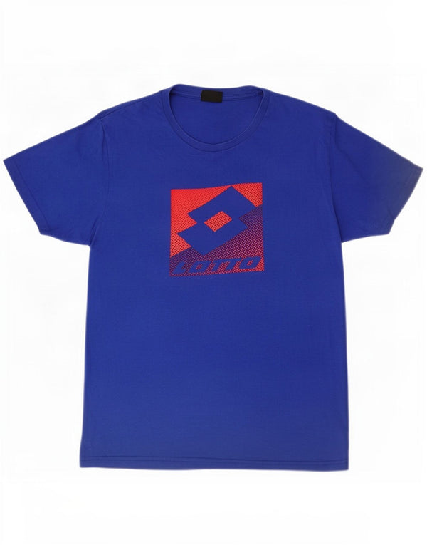 Lotto Mens Graphic T-Shirt Top Large Blue Cotton