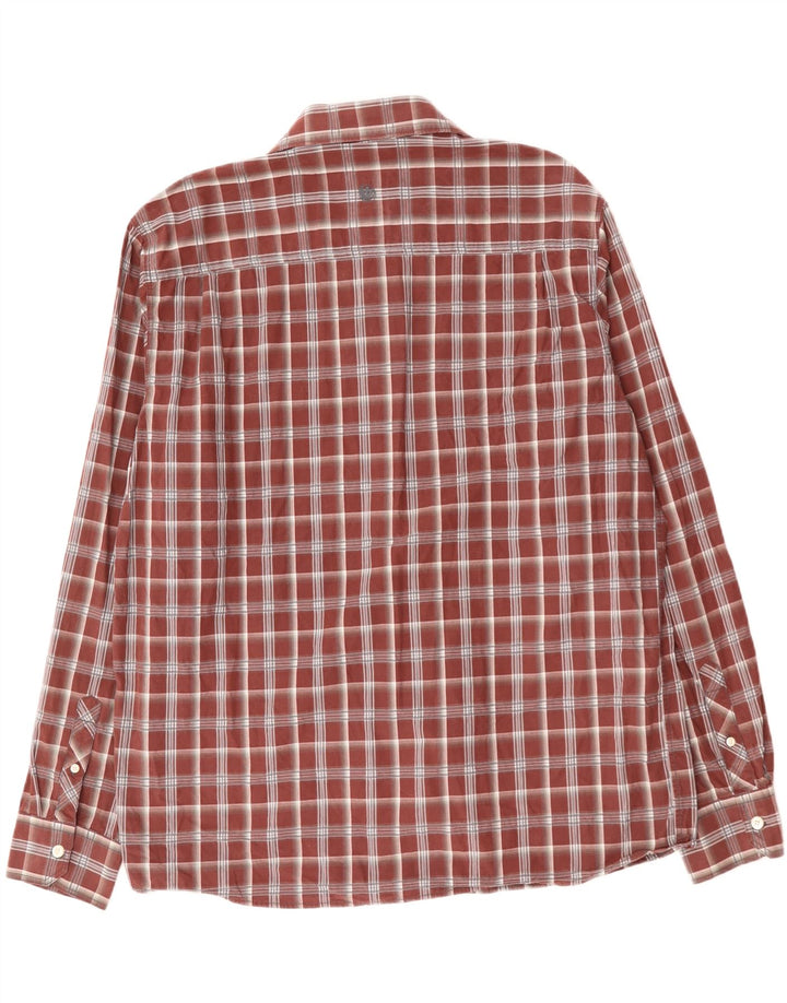 FAT FACE Mens Shirt 2XL Maroon Check Cotton