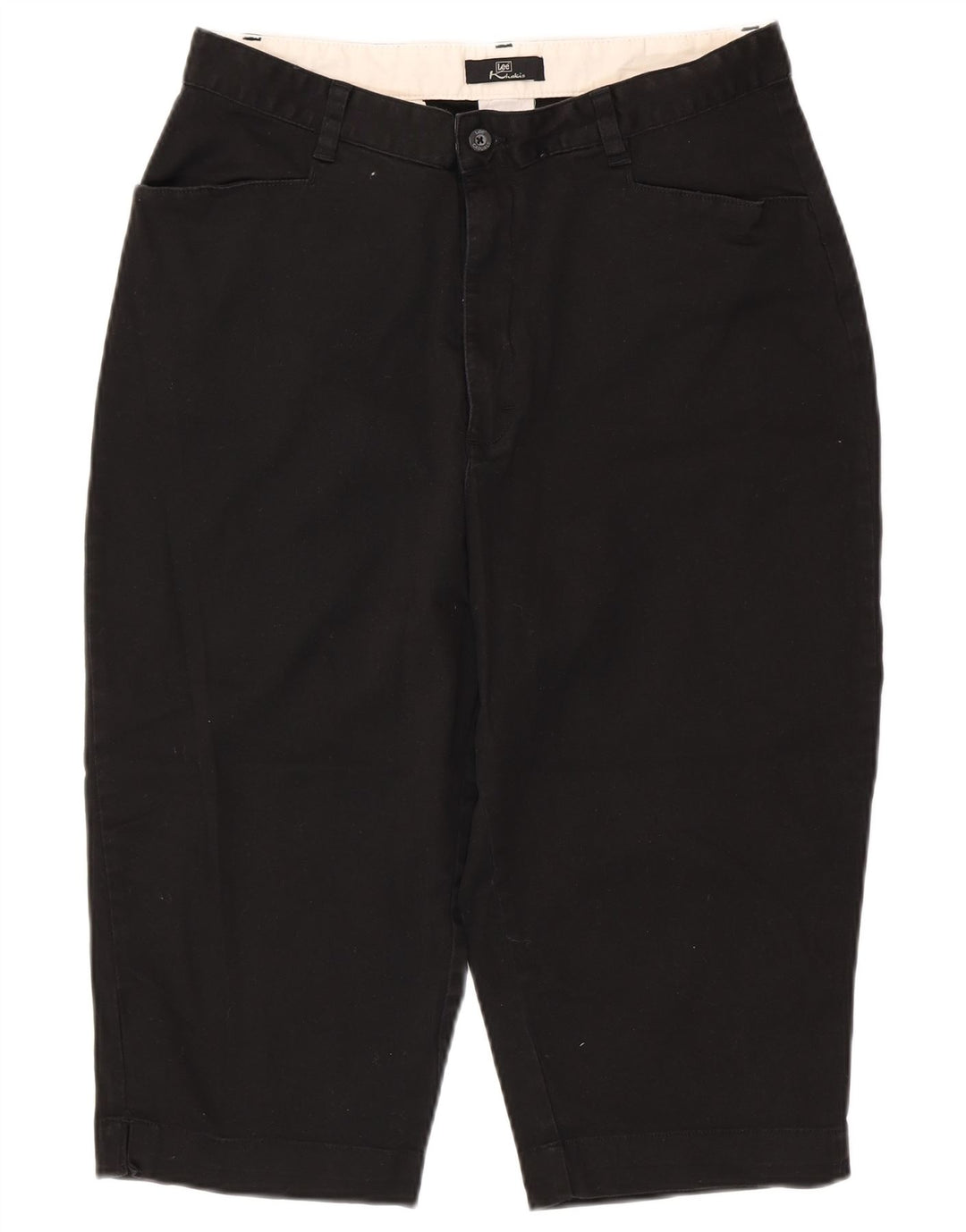 LEE Womens Khakis High Waist Capri Trousers US 16 2XL W32 L18 Black Cotton