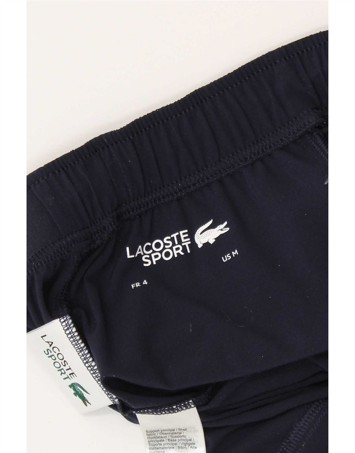 Lacoste Mens Graphic Sport Shorts Size 4 Medium Navy Blue Polyester