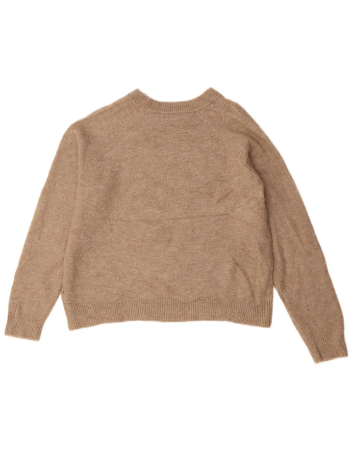 Zara Womens Boat Neck Jumper Sweater UK 14 Medium Beige Polyamide