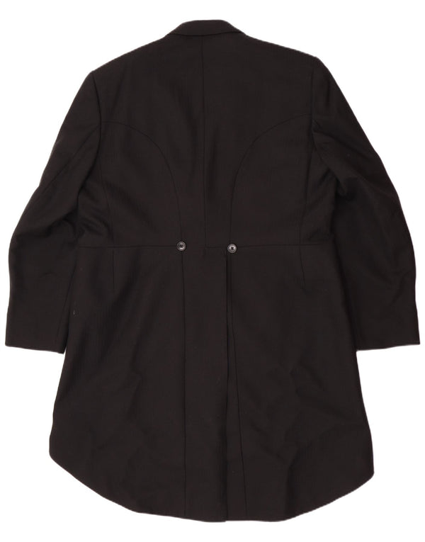 Magee Mens 1 Button Tailcoat Blazer Jacket UK 40 Large Black New Wool