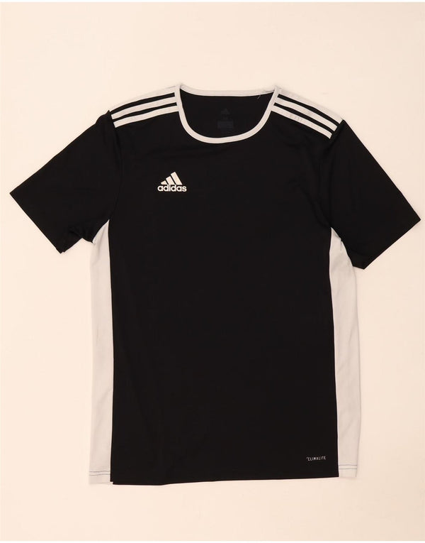 Adidas Mens Climalite T-Shirt Top Medium Black Colourblock Polyester