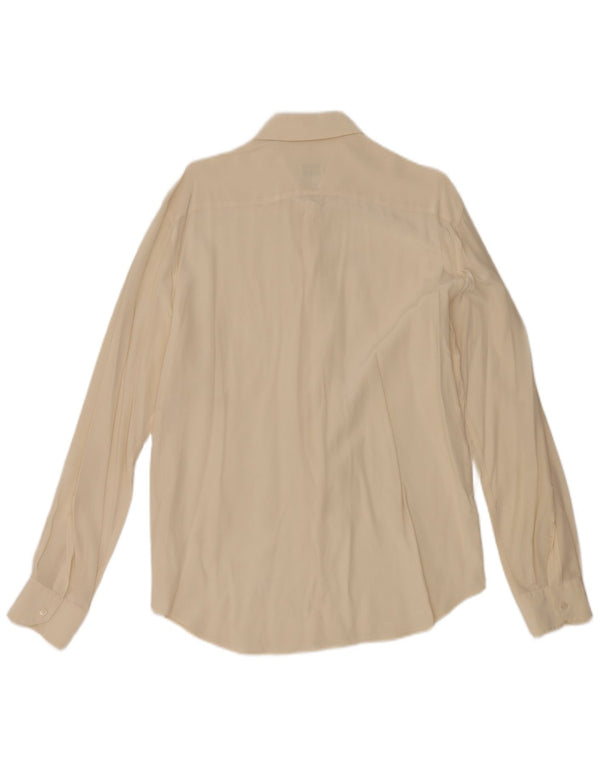 Epsom Mens Shirt Medium Off White Silk