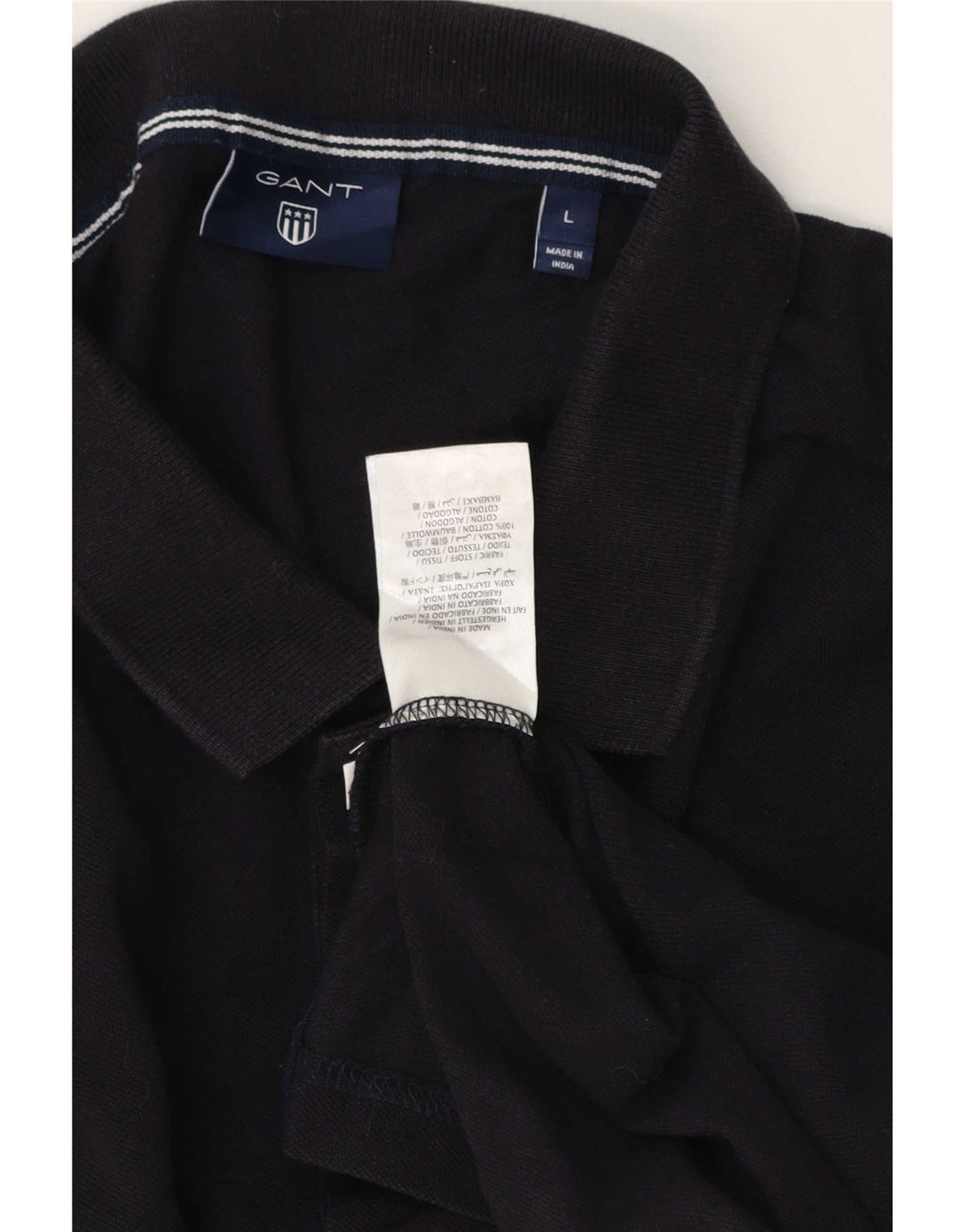 Gant Mens Polo Shirt Large Black Cotton