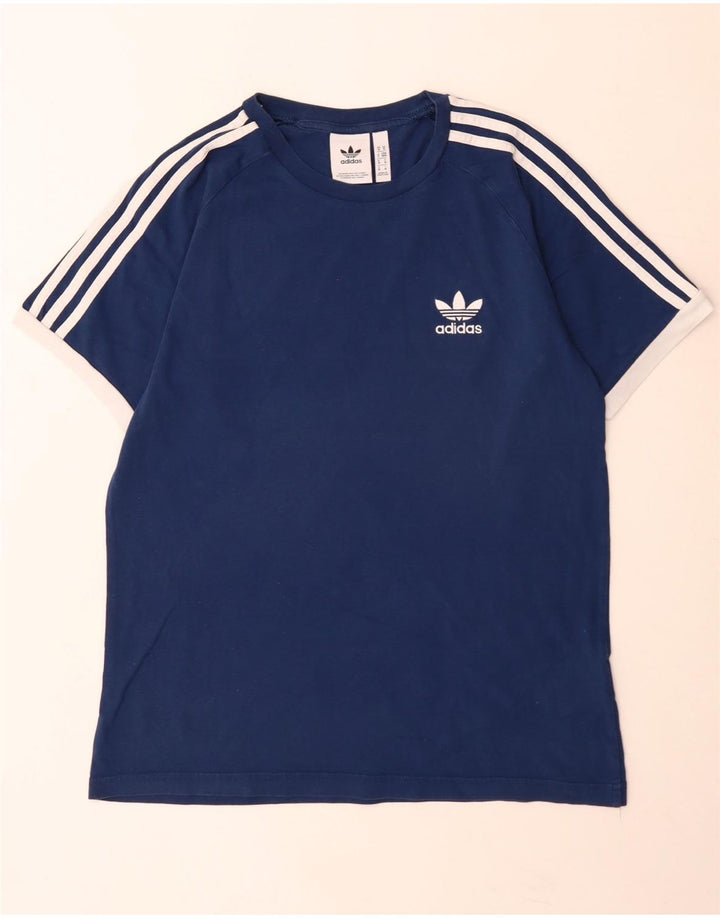 Adidas Mens T-Shirt Top Medium Navy Blue Cotton