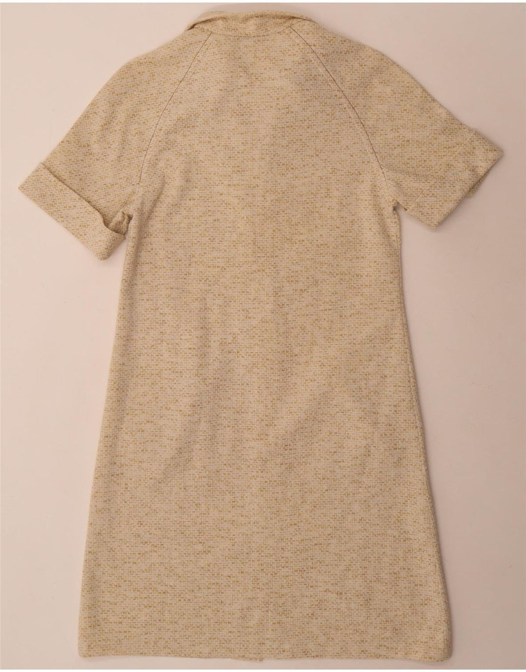 Vintage Womens Shift Dress UK 14 Medium Beige Flecked