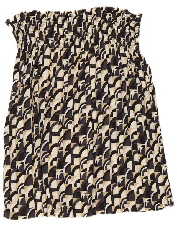 Benetton Womens Strapless Top UK 8 Small Multicoloured Geometric