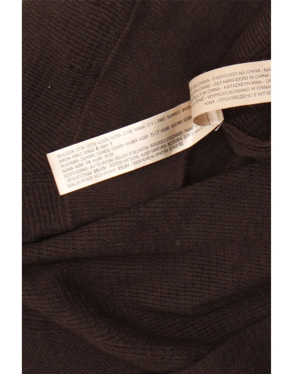 Massimo Dutti Mens Zip Neck Jumper Sweater XL Brown Cotton