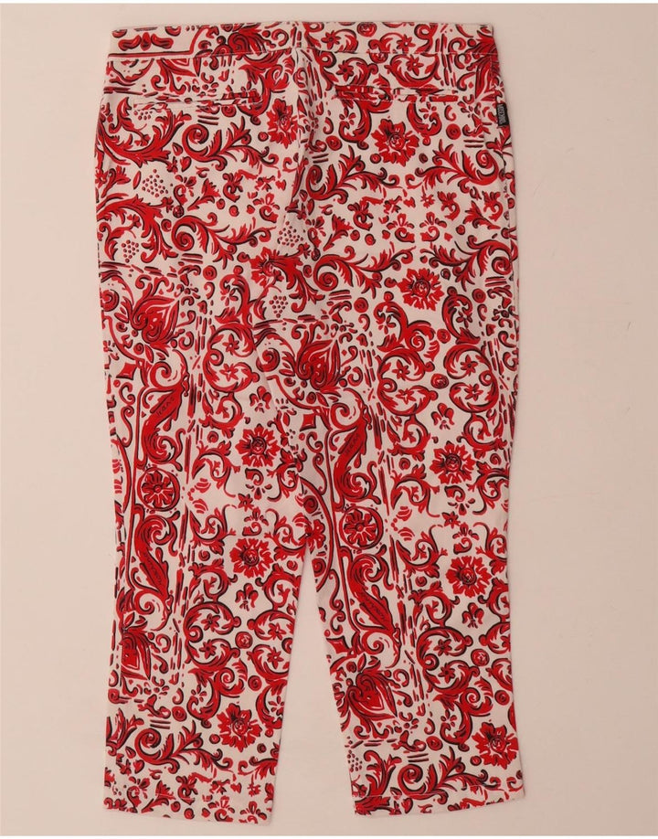 MOSCHINO Womens Straight Capri Trousers UK 12 Medium W28 L21 Red Paisley