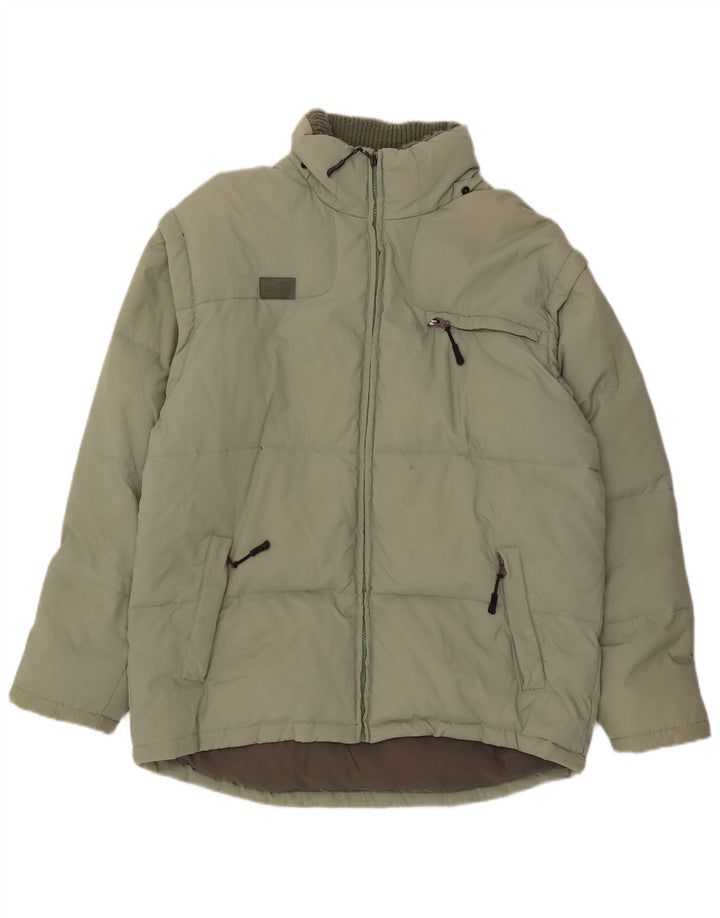 Fila Mens Padded Jacket UK 40 Large Khaki Polyamide