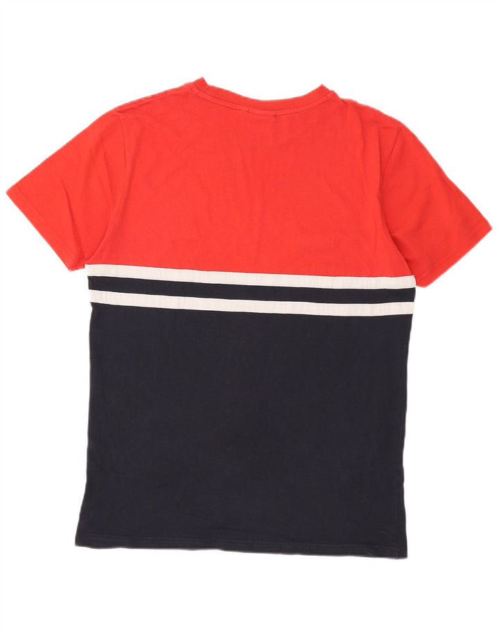 ELLESSE Mens Heritage T-Shirt Top Medium Red Colourblock