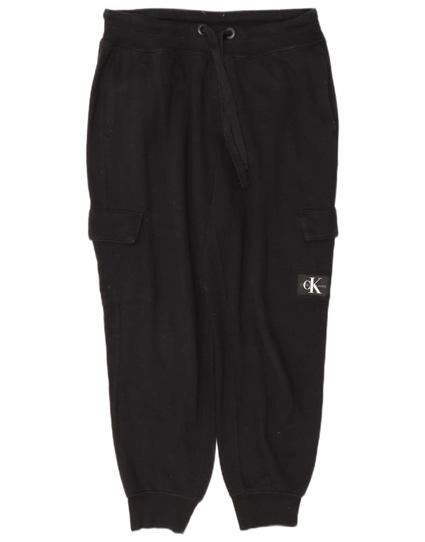Calvin Klein Mens Cargo Tracksuit Trousers Joggers Small Black Cotton
