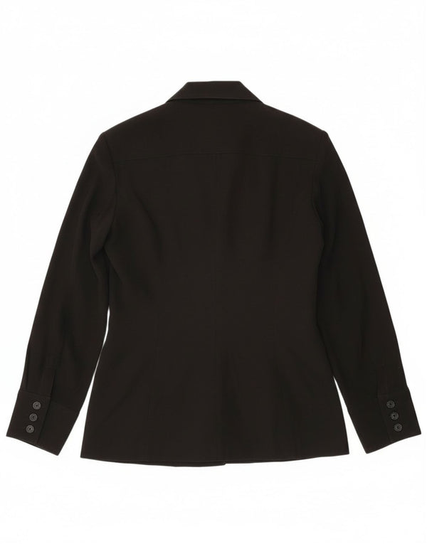 Vintage Womens 6 Button Blazer Jacket UK 14 Large Black Polyester