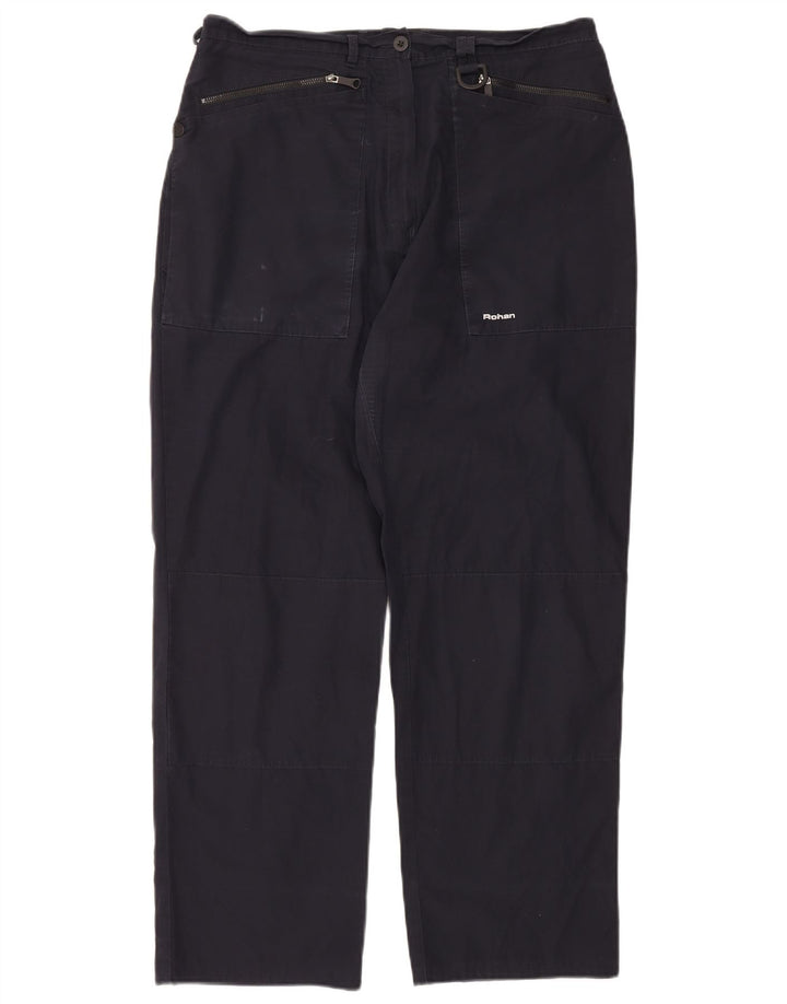 Rohan Womens Straight Cargo Trousers UK 18 XL W34 L29  Navy Blue Polyester