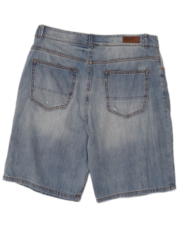BENETTON Mens Denim Shorts W32 Medium Blue