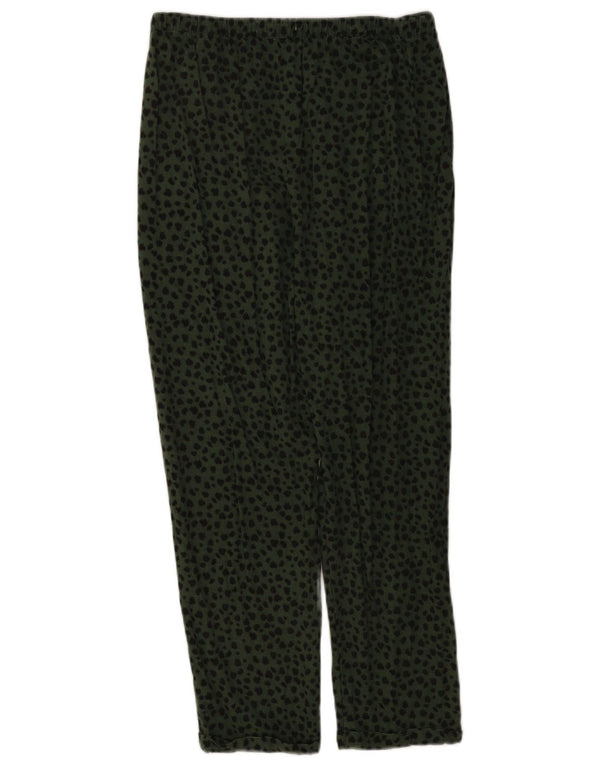 Marks & Spencer Womens Trousers UK 12 Medium W32 L26 Green Animal Print