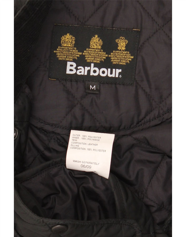 Barbour Mens Quilted Jacket UK 38 Medium Black Polyester