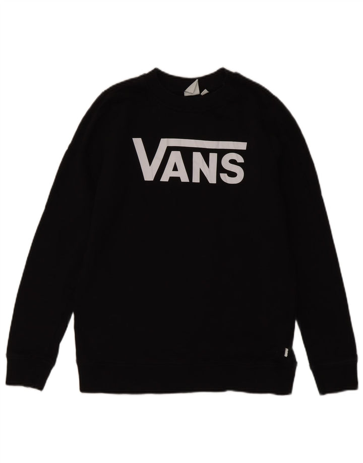 Vans Womens Graphic Sweatshirt Jumper UK 10 Small Black Cotton