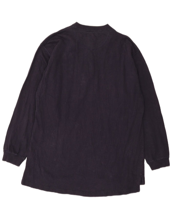 Chaps Mens Top Long Sleeve 2XL Navy Blue Cotton