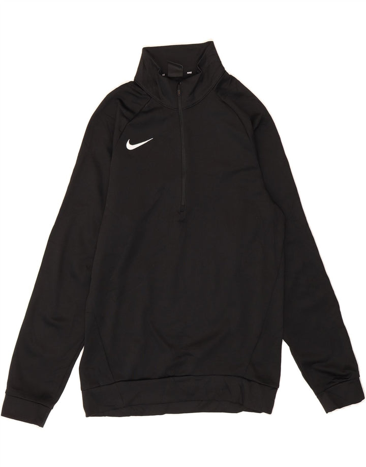 NIKE Mens Dri Fit Zip Neck Sweatshirt Jumper Small Black Polyester Vintage Nike and Second-Hand Nike from Messina Hembry 
