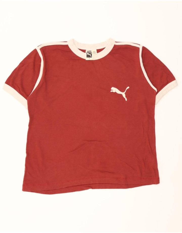 PUMA Mens T-Shirt Top Medium Burgundy Vintage Puma and Second-Hand Puma from Messina Hembry 