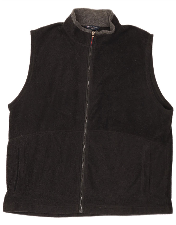 Marks & Spencer Mens Fleece Jacket UK 44 2XL Black Polyester