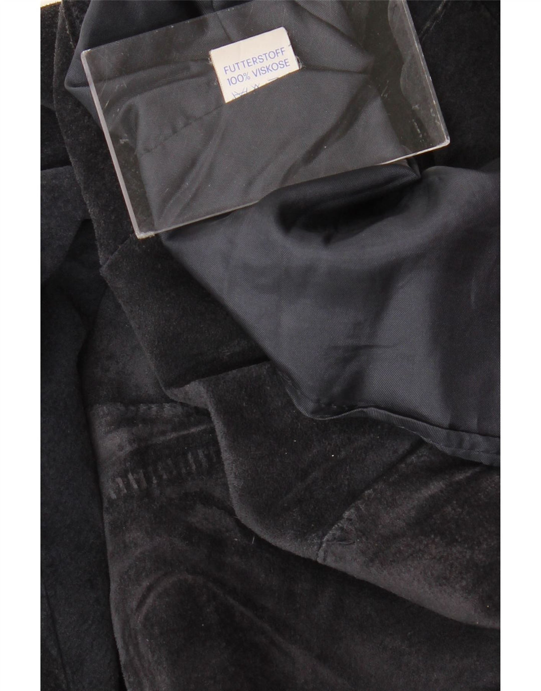 VINTAGE Womens 1 Button Crop Blazer Jacket UK 14 Medium Navy Blue Viscose