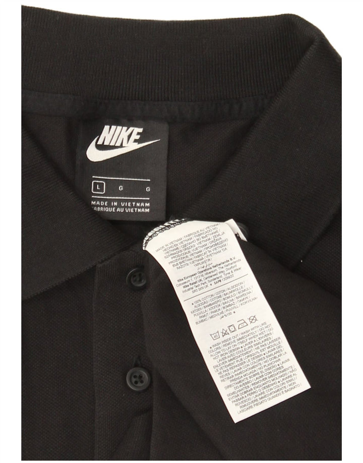 Nike Mens Polo Shirt Large Black Cotton