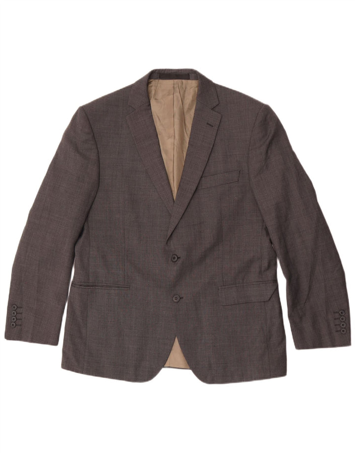 Marks & Spencer Mens 2 Button Blazer Jacket UK 42 Large Grey Wool
