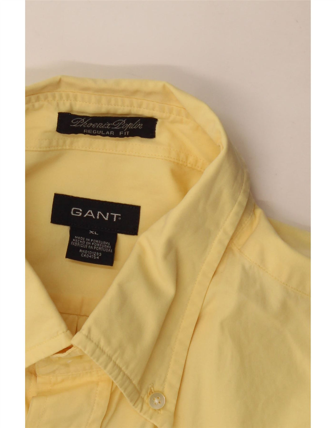 GANT Mens Regular Fit Short Sleeve Shirt XL Yellow Cotton