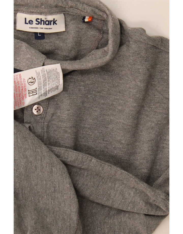 Le Shark Mens Polo Shirt Large Grey Cotton