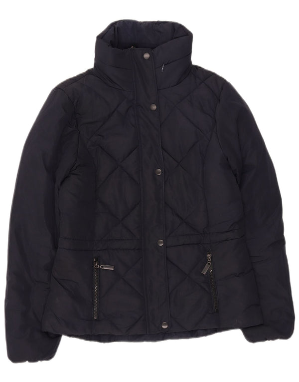 Marks & Spencer Womens Quilted Padded Jacket UK 10 Small Navy Blue