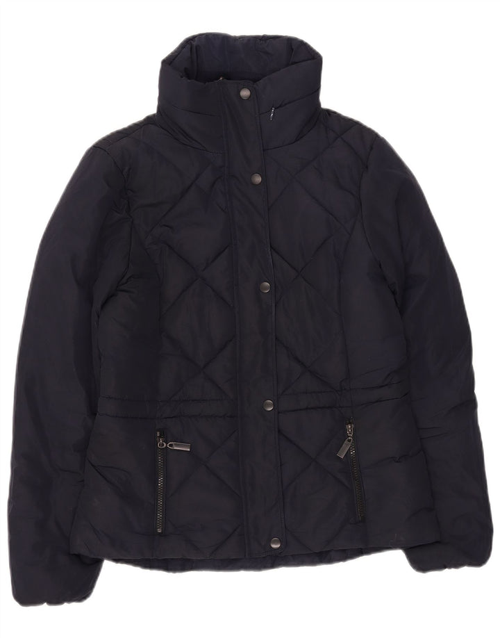 Marks & Spencer Womens Quilted Padded Jacket UK 10 Small Navy Blue