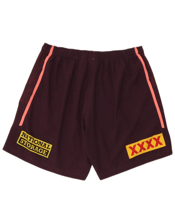 Asics Mens Broncos Brisbane Graphic Sport Shorts 4XL  Burgundy Polyester
