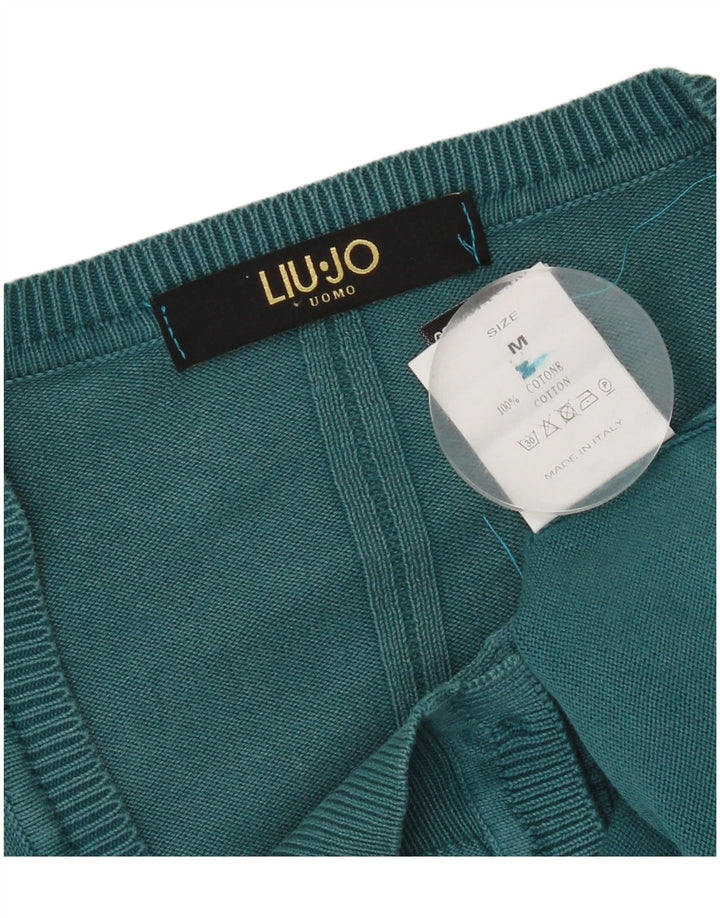 Liu Jo Mens Cardigan Sweater Medium Blue Cotton