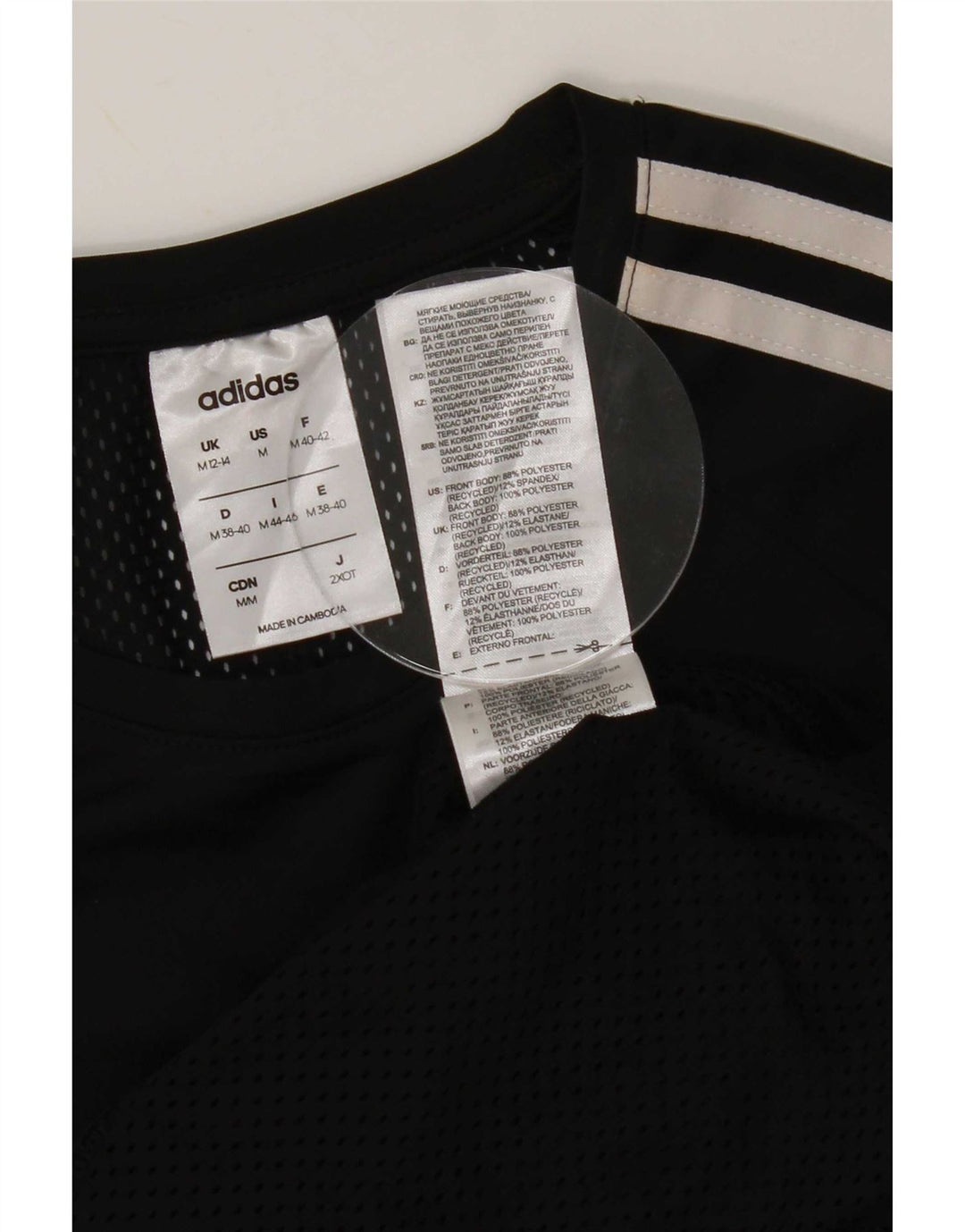 Adidas Womens Climalite T-Shirt Top UK 12/14 Medium Black Polyester