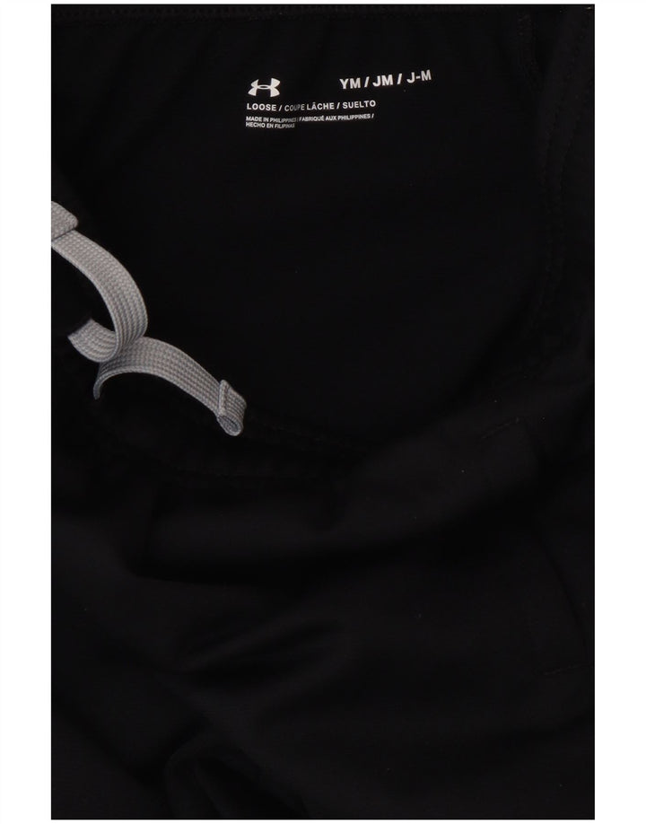 UNDER ARMOUR Boys Tracksuit Trousers Joggers 9-10 Years Medium  Black