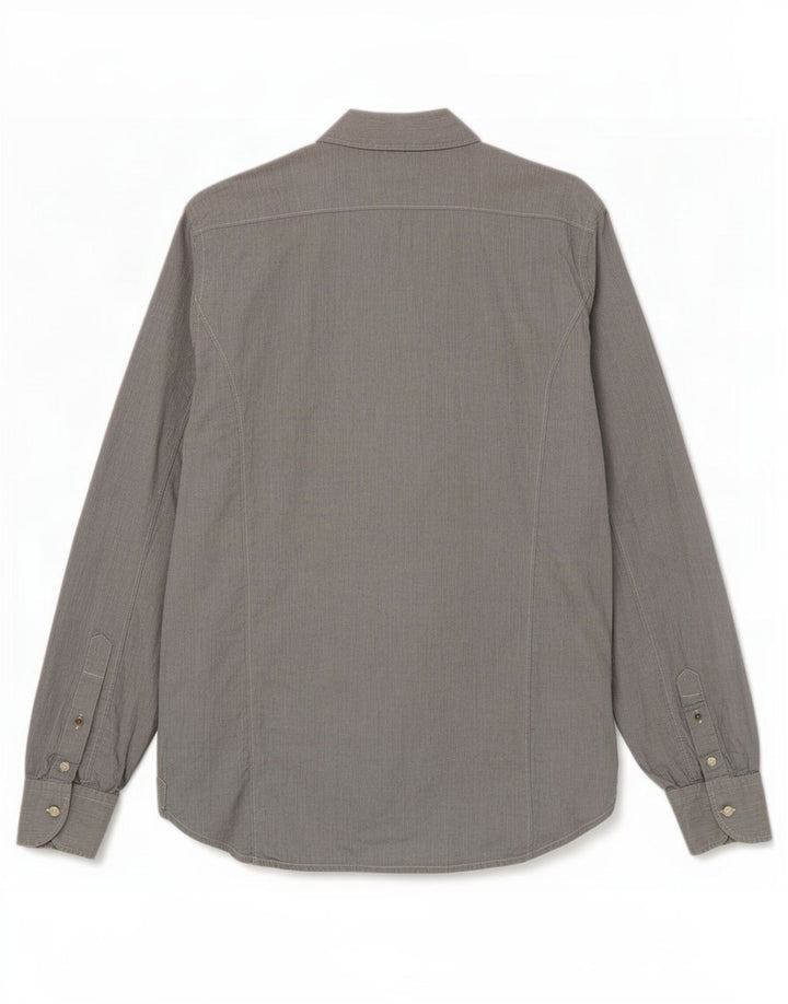 Replay Mens Shirt Medium Grey Pinstripe Cotton