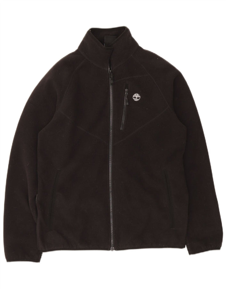 TIMBERLAND Womens Oversized Fleece Jacket UK 10 Small Black
