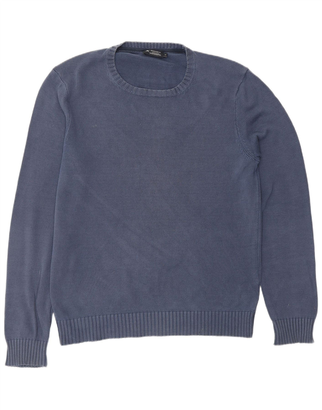 HACKETT Mens Crew Neck Jumper Sweater Medium Navy Blue Cotton